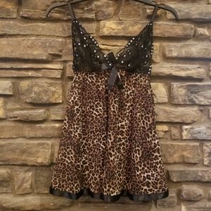 SEXY LEOPARD BABYDOLL LINGERIE NIGHTY SZ M